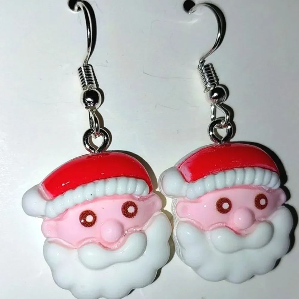 Super cute festive santa holiday earrings